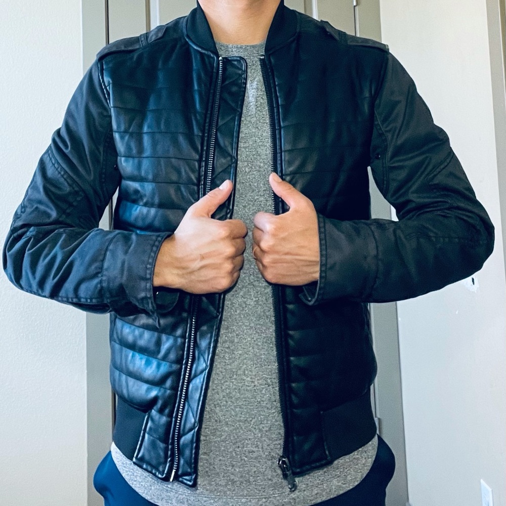 BuffaloDavid Bitton Faux Leather Motorcycle Jacket